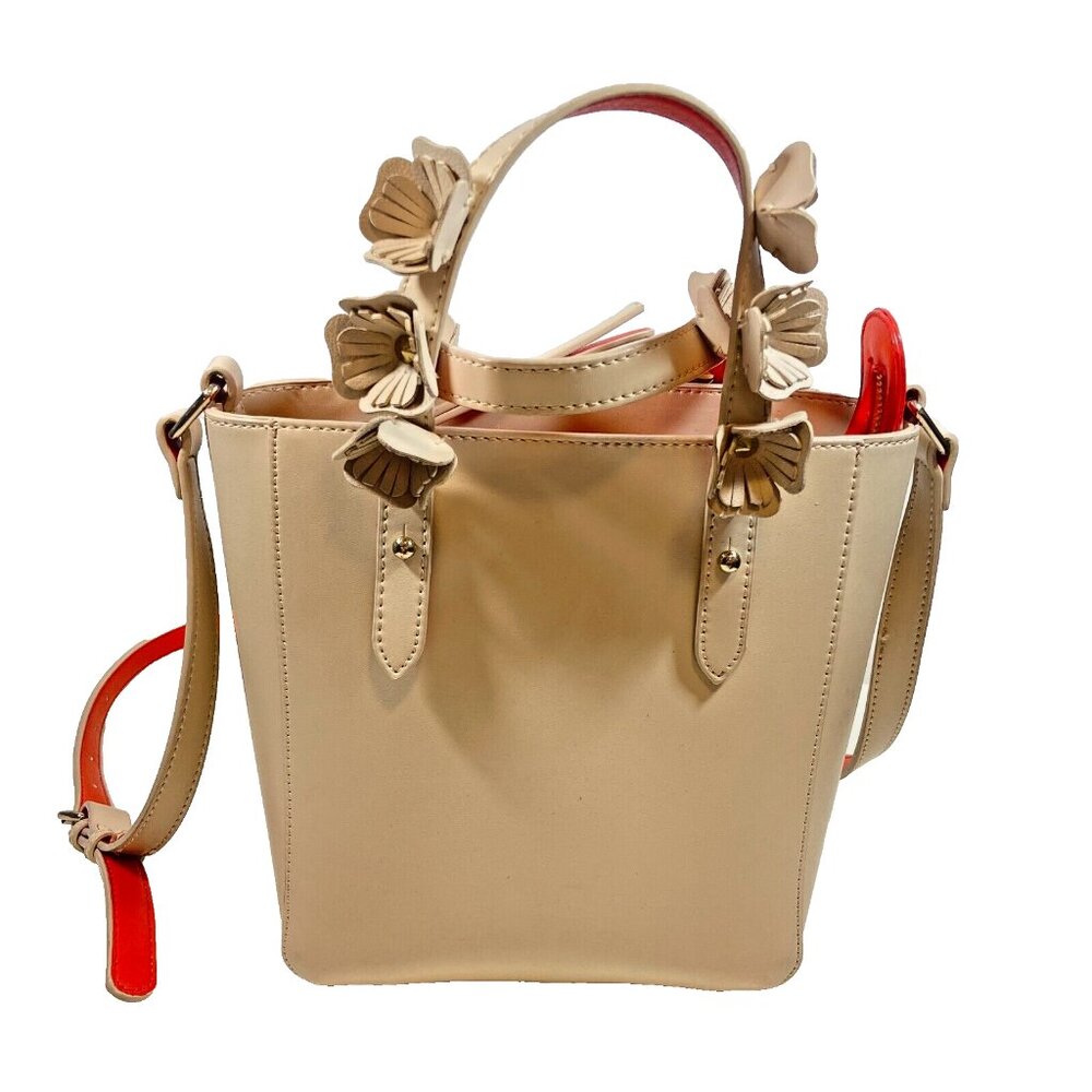 Zara Mini Tote With Floral Details On Handle